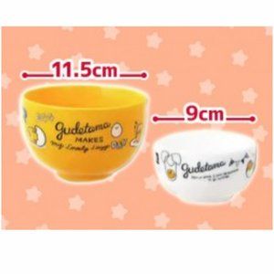 RARE Sanrio Gudetama Egg Over Rice Bowl Set of 2 Lazy Egg Ramen Kawaii